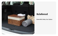 Lidded Wicker Box With Lids Lidded Rattan Trunk Buckle Closure for vehicle Owners