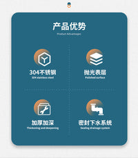 房车水槽带盖厨房洗手盆洗菜盆折叠式翻盖单槽不锈钢方形水池家用