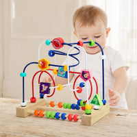 Wooden Bead Maze Educational Toy for Toddlers 0-3 Years Old - Animal and Ocean Theme