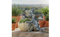Dragon Planter Decorative Ornament Young Dragon Statue Pot Fantasy Theme Resin Pot for Balcony, Patio, Desktop
