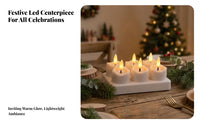 6 Pieces Rechargeable LED Candle Set | Flameless Ambient Glow, Glossy White Finish, LED Candle with Charging Base, for Dinner Settings