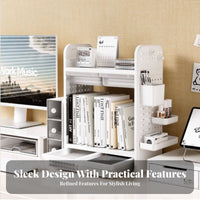 Pegboard Hutch with Drawer Large Capacity Desktop Hutch with Pegboard