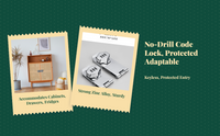 Combination Lock, Keyless Cabinet Lock, Drawer Security Lock, Easy Installation, Childproof, Furniture Safety