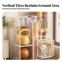 Removable Exercise Mat Mat Holder | Freestanding Metal Frame, Open-Grid Construction, Workout Gear Organizer