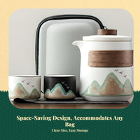 Portable Ceramic Travel Tea Set, Kung Fu Teapot, Infuser Mug