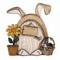 1 Piece Diy Fairy Door Miniature Gnome Boxwood Ornament Wooden Blank Sign Rustic Door Suitable for Home Decoration Garden Stairs Creative Living Space