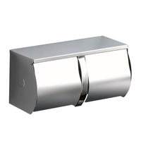 304 Stainless Steel Toilet Paper Holder with Shelf, Square, Polished