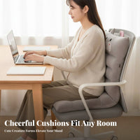 Thickened Padding Single-Piece Seat Back Cushion Ergonomic Design Velvety Office Chair Pad Anti-Slip Straps for Children, Home, Bedroom