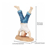 Sandplay Figure Detailed Craftsmanship Handstand Boy Figurine Resin Material Home Decoration for Therapists