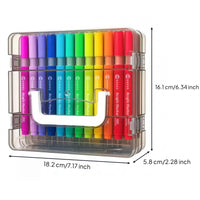 36 Pieces Fine Soft Tips Acrylic Marker Set Direct-Liquid 36-Piece Marker Set Layered Organizer Sketch Pens Rounded Barrels for Drawing, Coloring