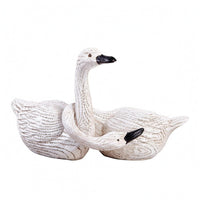 Resin Swan Figurine Weathered Finish White Swan Ornament Elegant Design