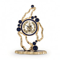 Tabletop Clock with Metal Frame Gold-Tone for Desk