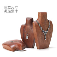 Digu Solid Wood Bust Display Stand for Necklaces and Jade
