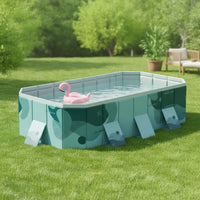 Rigid-Sided Pool with Support Panels Above Ground Foldable Pool Heavy Duty Reinforced for Children, Backyard, Garden, Patio