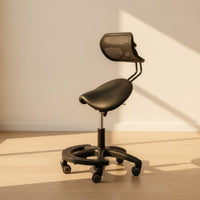 Saddle Stool with Wheels Reclining Stool with Backrest Ergonomic for Office