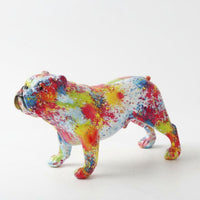 Resin Canine Figure Figurine Eye-Catching Colorful Canine Figure Statue High-Gloss Finish Artistic Dog Statue for Living Room