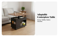 Adjustable Height Convertible Lift-Top Coffee Table Multi-Functional Design Convertible Lift-Top Table Easy to Move Living Room Furniture Space-Saving for Apartment Dwellers, Home Workers, Homeowners, Beside Sofa, Small Areas