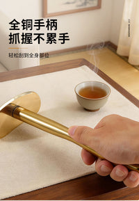 All Brass Long Handle Tai Chi Scraping Board for Body Massage