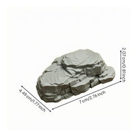 Layered Design Miniature Rock Stepped Edges Stacked Stone Prop Carved Texture Miniature Rock Stones Gray Finish for Small-Scale Scene