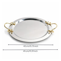 Serving Tray with Handles Long-Lasting Stainless Steel Tray Long-Lasting