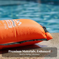 Aquatic Buoy Dry Bag Waterproof Storage Double Tow Buoy Swimming Safety Buoy Adjustable Waist Belt Inflatable Aquatic Buoy