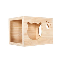 Wooden Wall-Mounted Cat Climbing Shelf with Cat House and Scratching Post