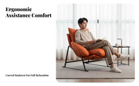 Minimalist Design C-Shaped Armchair Italian visual appeal Lounge Chair designer-inspired design aesthetic Indoor Seating Sculptural configuration for Interior Designers, Apartment Dwellers, Living Room, Bedroom, perusing corner, Hotel Lobby