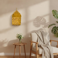 Wood Strip Basket Natural Hanging Wall Basket Rustic for Entryway, Bedroom