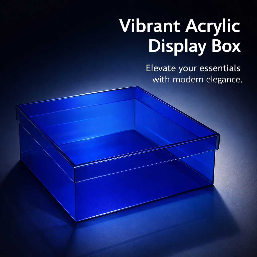Acrylic Container with Lid, Square Shape Green Design, Storage Boxes for Shelves and for Food with for Collectors and Colored Display for Gifts