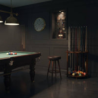 8-Hole Cue Holder Solid Wood Game Room Storage Easy to Organize