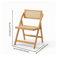 Cane Folding Chair Foldable Furniture Portable for Study, Small Apartments