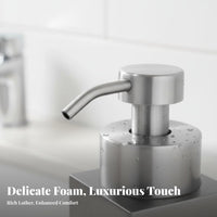 Countertop Foam Dispenser Refillable Foaming Soap Dispenser Modern Design Stainless Steel Soap Pump for Kitchen, Hotel