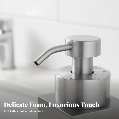 Countertop Foam Dispenser Refillable Foaming Soap Dispenser Modern Design Stainless Steel Soap Pump for Kitchen, Hotel