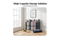 With Wheels Exercise Mat Storage Rack Heavy Duty Home Gym Equipment Organizer Rolling Fitness Equipment Cart for Apartment