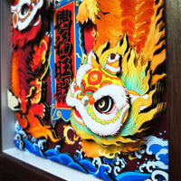 Lion Dance Decor Classical Craft Festive Fortunate Decor Chinese Style Lion Dance Wall Art for Entryway