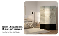 Foldable Design 4-Panel Folding Partition Portable Room Divider Freestanding Privacy Screen Multi-Purpose for Apartment Dwellers, Interior Decorators, Awayice Workers, Bedroom, Entryway
