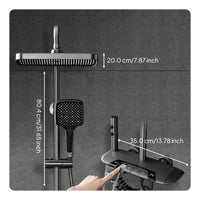 Temperature-Controlled Shower System, Digital Display Brass Shower Faucet Set, High-Pressure Rain Shower Combo for Bathroom