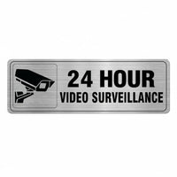 1 Piece Warning Sign Security Plaque Aluminum Surveillance Hardware Visual Deterrent Weatherproof Construction Suitable for Outdoor Fences Property Entry Office Monitoring