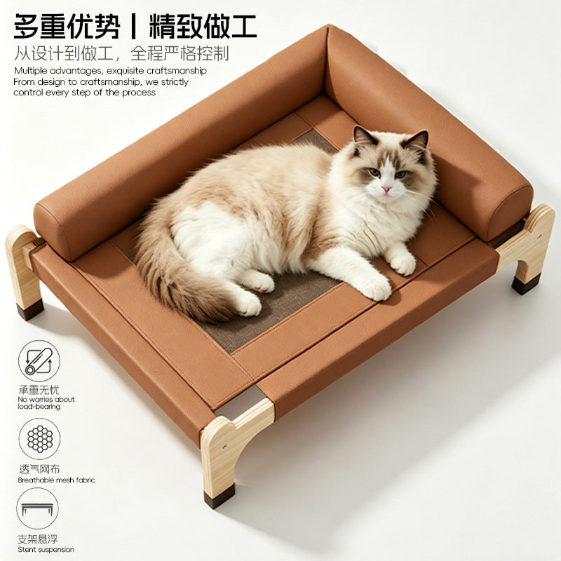 Cat Camping Bed with Jute Mat - Scratch-Resistant, Breathable, Detachable