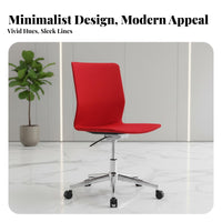 Adjustable Height Armless Drafting Chair Ergonomic Back Support Armless Rolling Chair with Footrest Padded Seat Cushion Office Furniture Easy to Clean for Receptionists, Professionals, Students, Reception Area, Conference Room, Studio, Standing Desk Setup