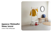 children's Rolling Clothes Rack Encourages Tidiness Garment Stand With Wheels