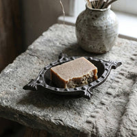 Cast Iron Soap Dish Retro Abstract Iron Soap Holder Decorative for Garden, Villa