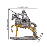 Armored Knight on Horseback Statue Creative Gift for Wine Cabinet, History Buffs