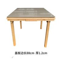 包邮可折叠简易麻将桌实木加面板两用餐桌象棋桌手动仿红木麻将台