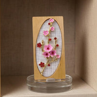 Blossom Frame Patterned Background Miniature Floral Frame Wooden Finish Miniature Decoration