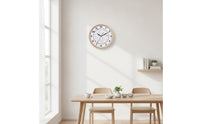 Kitchen Wall Clock Wood-Look Wall Clock with Glass Front Large Numbers