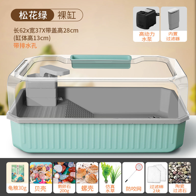 乌龟缸家用别墅大型带晒台爬台造景专用缸生态缸巴西龟养龟饲养箱