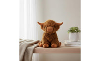 Cute Highland Cow Stuffed Toy Soft Scottish Highland Cow Stuffed Creature Great Gift for Children, Toddlers, Bedroom, Nursery