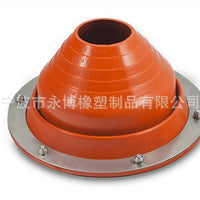 Tent Seal for Metal Outdoor Wood Stove Chimney Pipe, High-Temperature Resistant Silicone Cover, Red, Round