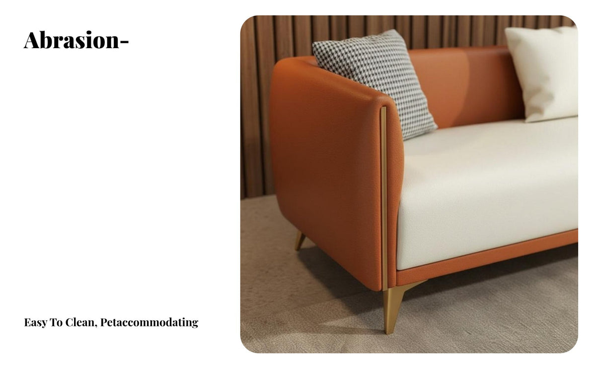 Light Luxury Design Straight-Line 3-Person Settee Pet-Friendly Couch Scratch-Resistant Lounge Seating Minimalist Design for Apartment Dwellers, Families, Young Adults, Living Room, Reception Area, Shop, Office